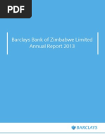 Barclays Zimbabwe Annual Report 2013 Financial Audit Financial - 