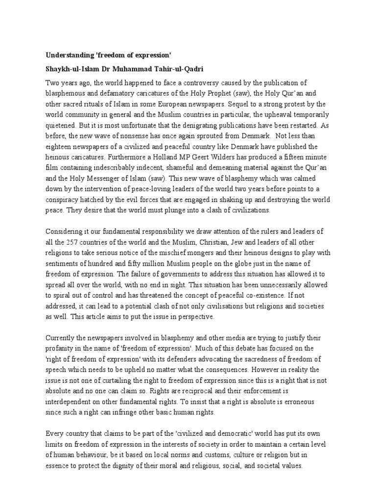 Understanding Freedom of Expression | PDF | Freedom Of Speech | Human