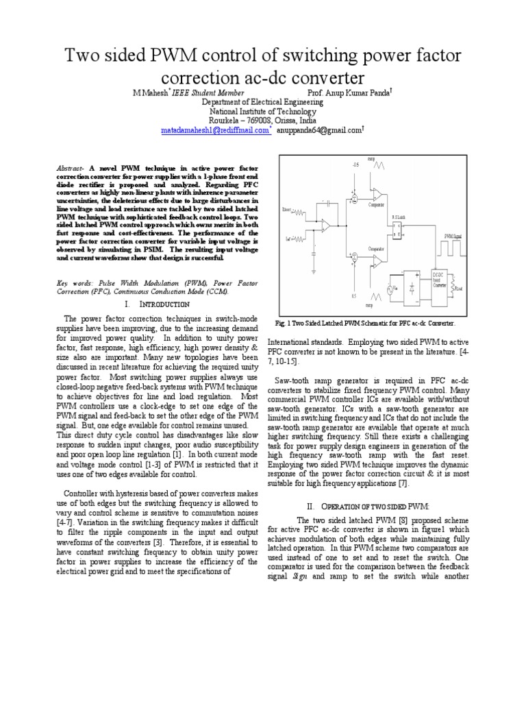 Power Factor Correction ACDC Converter PDF Rectifier Power