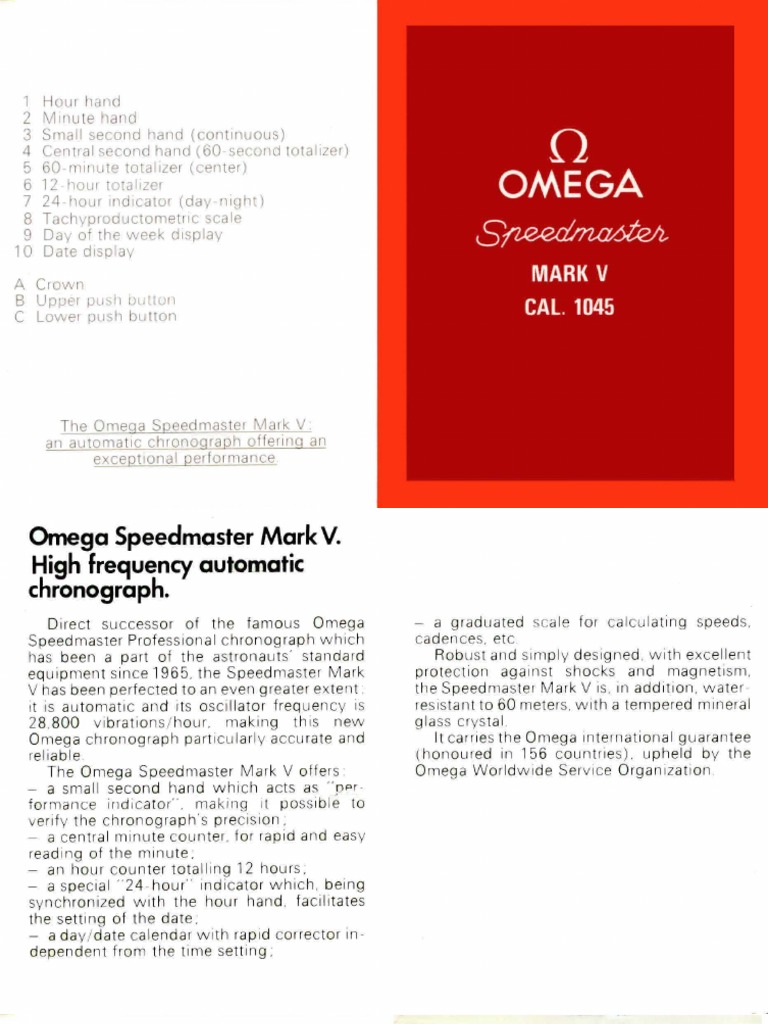 Omega Cal. 1045 Instruction Manual | PDF