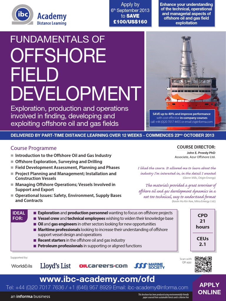 Offshore Oil & Gas Course | PDF | Offshore Drilling | Value Added Tax