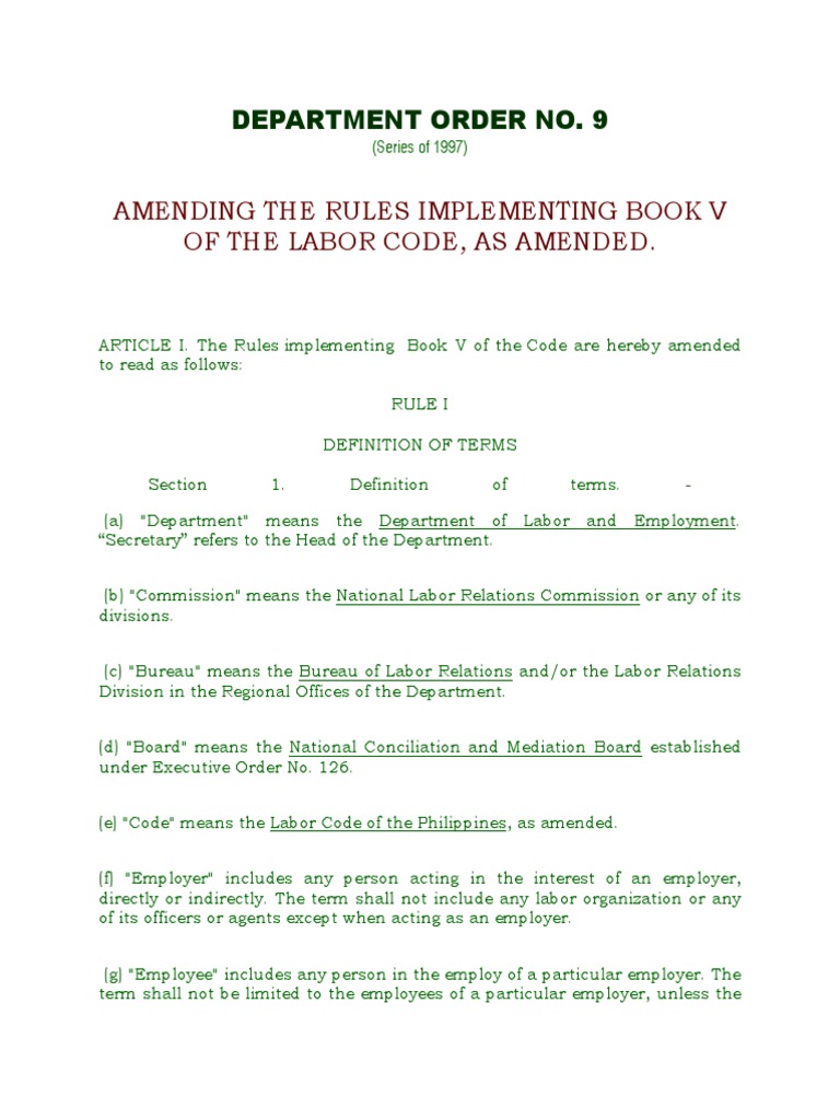 Amended Labor Code Implementation Rules | PDF | Strike Action | Employment