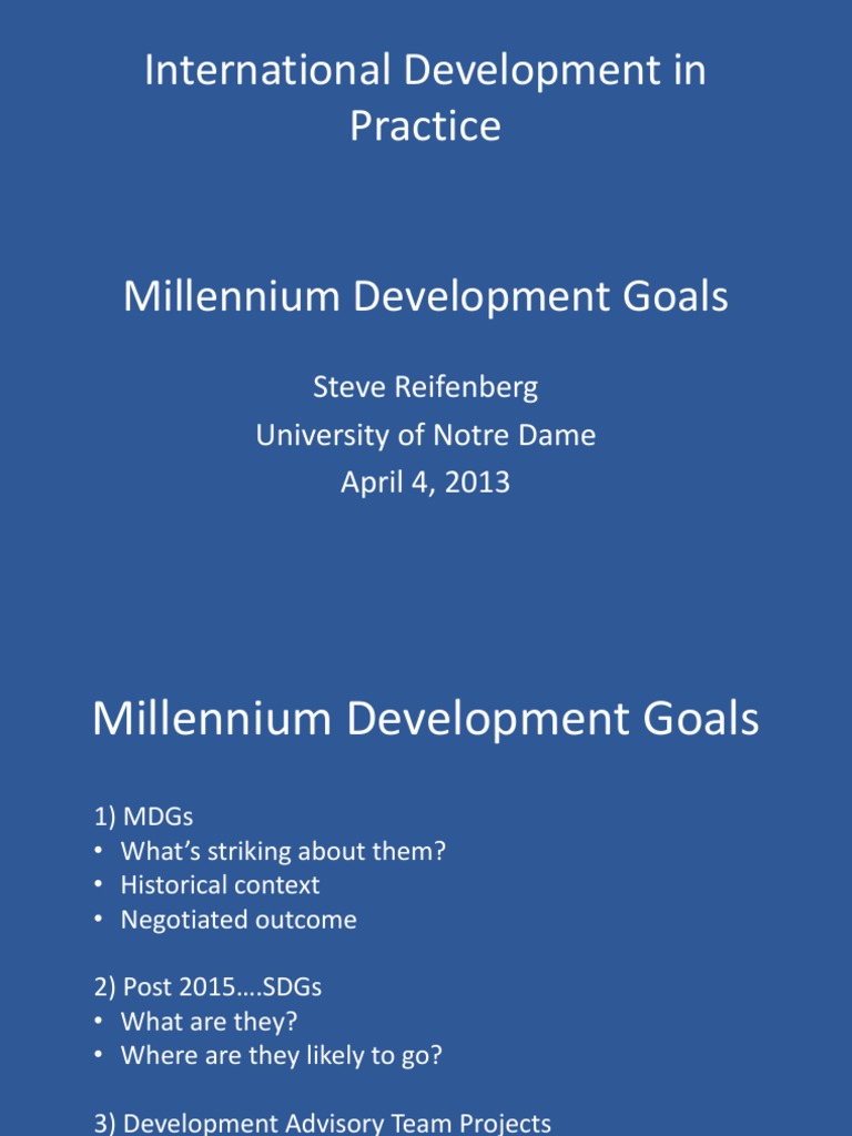 Millennium Development Goals | PDF | Millennium Development Goals ...