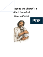 "A MESSAGE TO THE CHURCH"