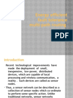 Energy Efficient Fault Tolerance Multi-Path Routing