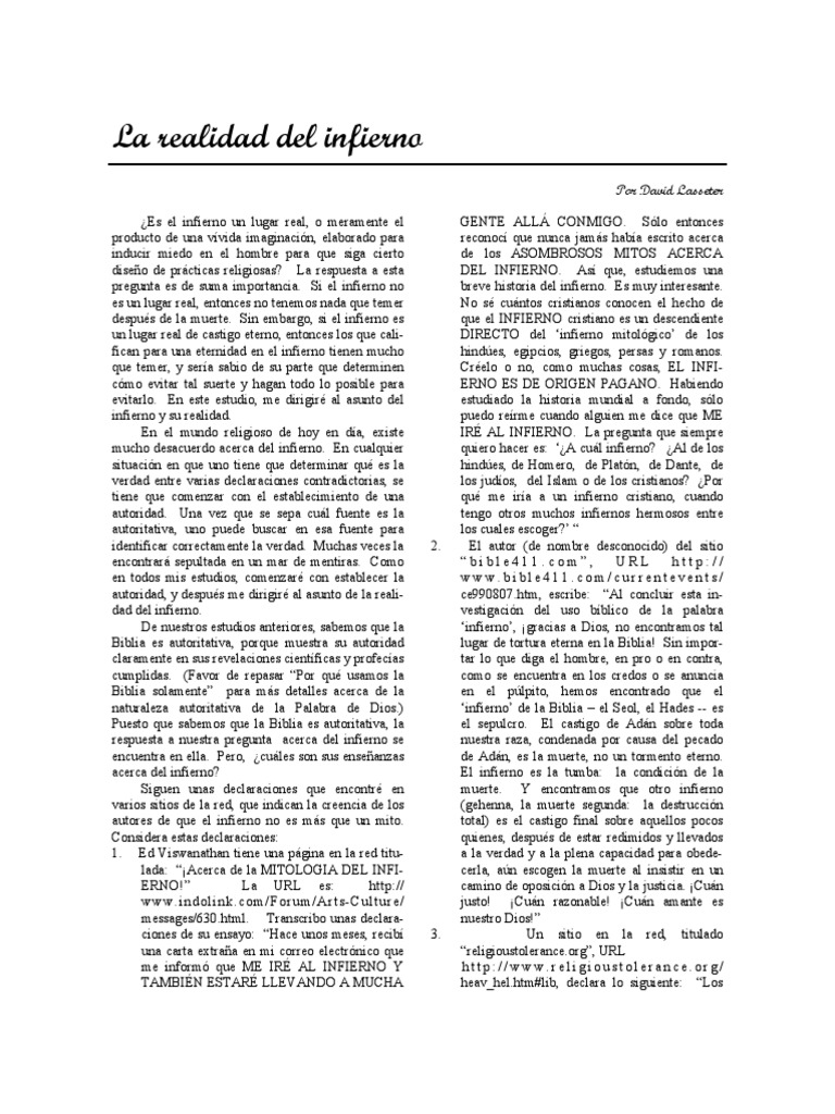 La realidad del infierno según la Biblia | PDF | Infierno | Amor