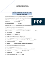 Prepositions Prep 1: Fill in the Correct Prepositions