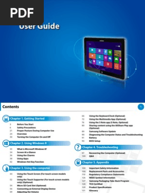 Samsung Ativ 500 T User Manual Windows 8 Computer Monitor