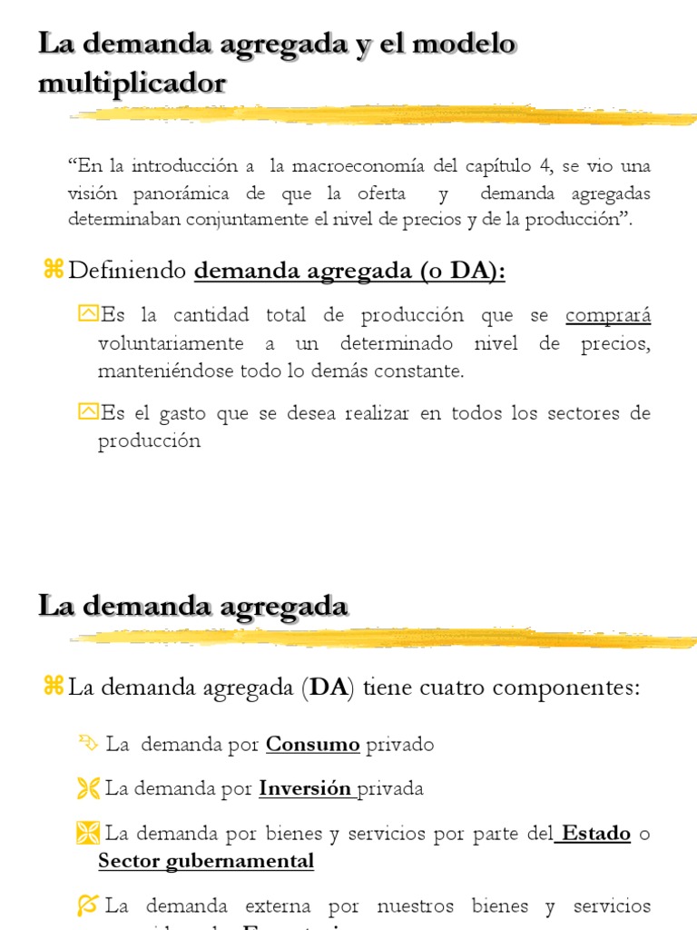 Demanda Agregada y Modelo Multiplicador | PDF | La demanda agregada ...