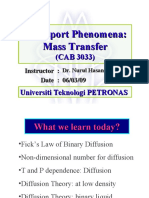 Transport Phenomena: Mass Transfer