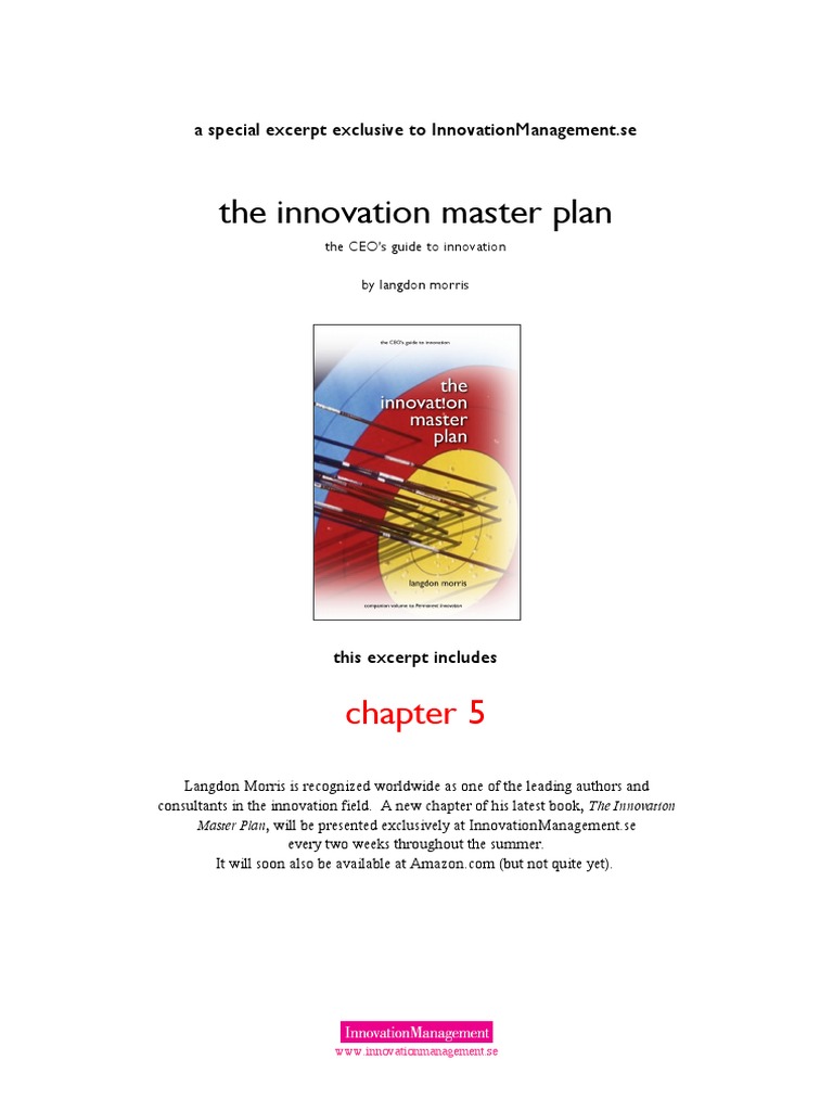 Innovation Master Plan Chapter 5 | PDF | Ethnography | Innovation