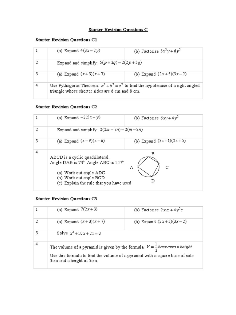 Revision Questions for Math Concepts | PDF | Computers
