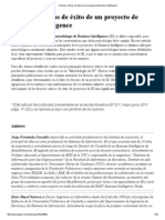 Factores Críticos de Éxito de Un Proyecto de Business Intelligence