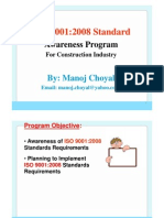ISO 9001:2008 Awareness Traininig Program _construction