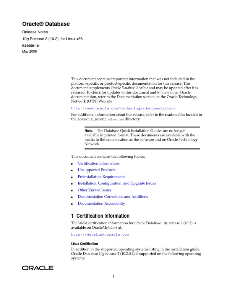 Oracle® Database Release Notes – MAHZGY