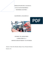 Informe Electronica Analogica II Amplificador Inversor No Inversor