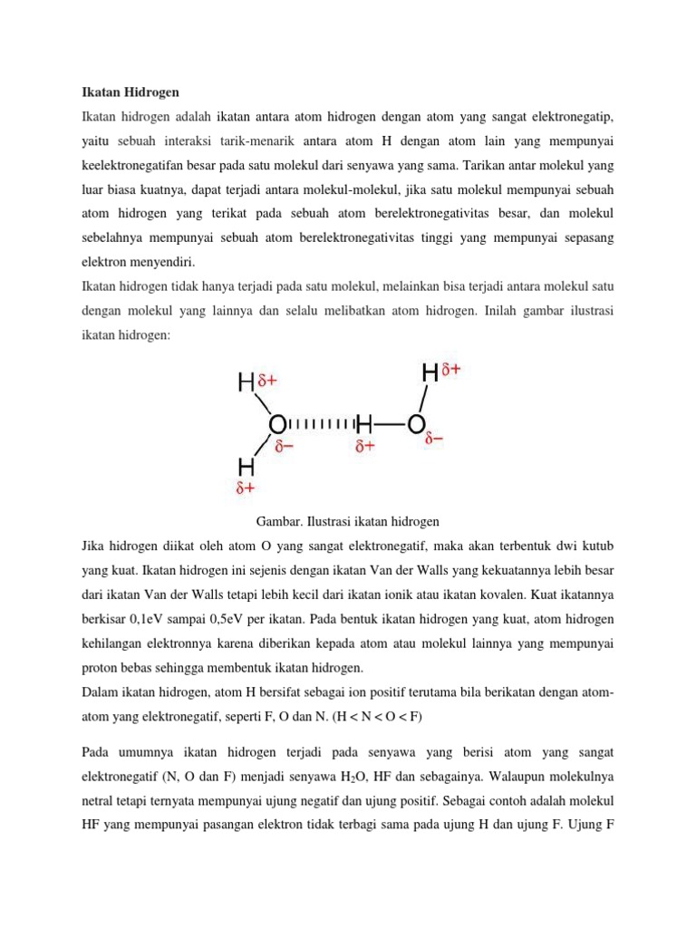 Contoh Senyawa Yang Memiliki Ikatan Hidrogen - Barisan Contoh