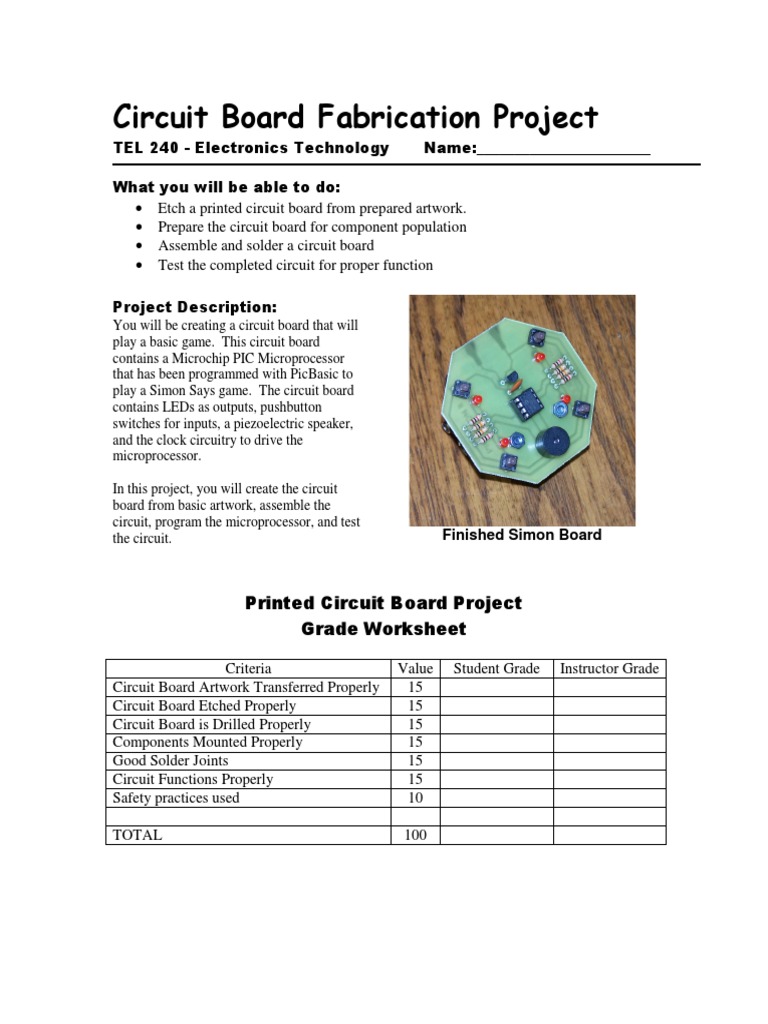 Circuit Board Fabrication for Simon Game | PDF | Printed Circuit Board ...