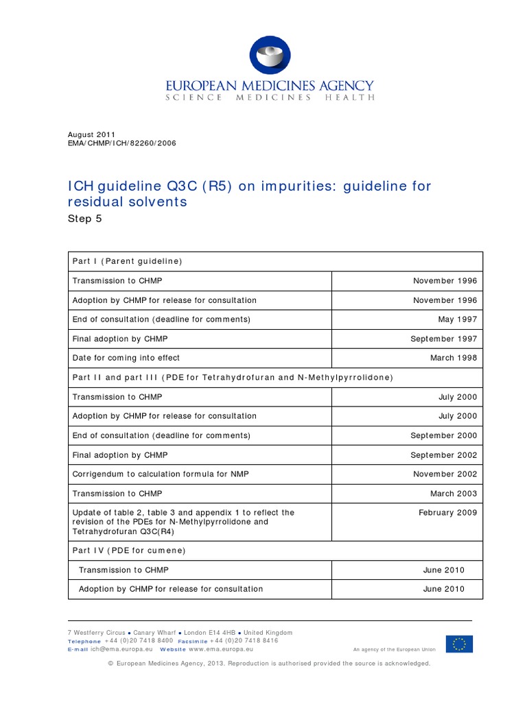 Ich Q3c Guidelines Pdf