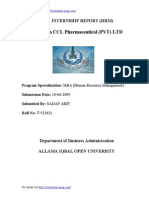 CCL Pharmaceutical HRM Internship Report