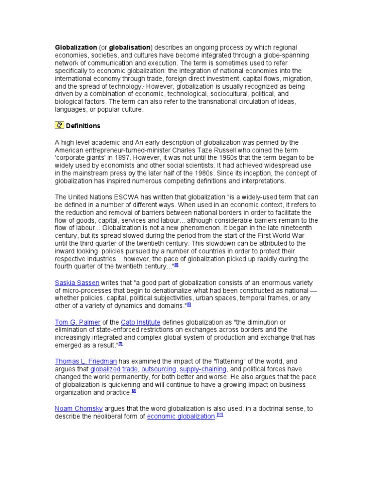 Why globalization is a process image