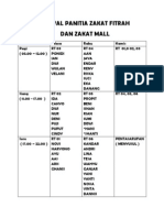 Jadwal Panitia Zakat Fitrah