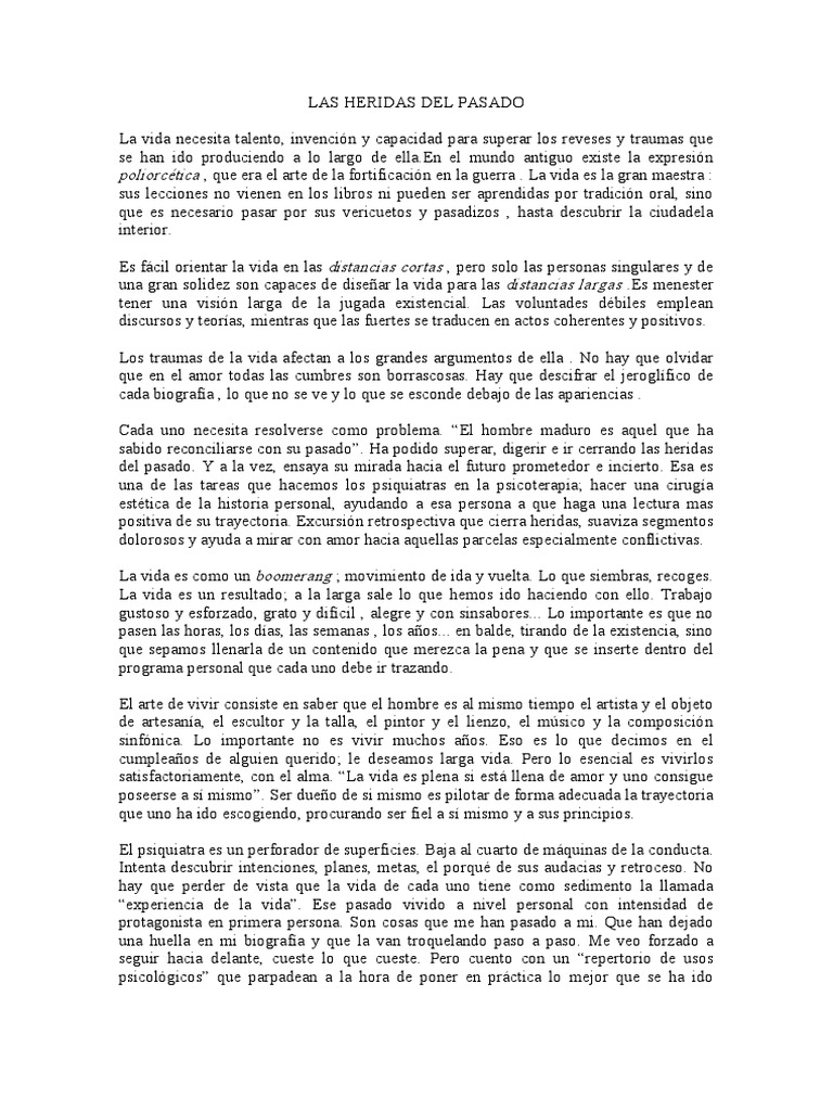 Superar las heridas del pasado | PDF | Felicidad | Amor