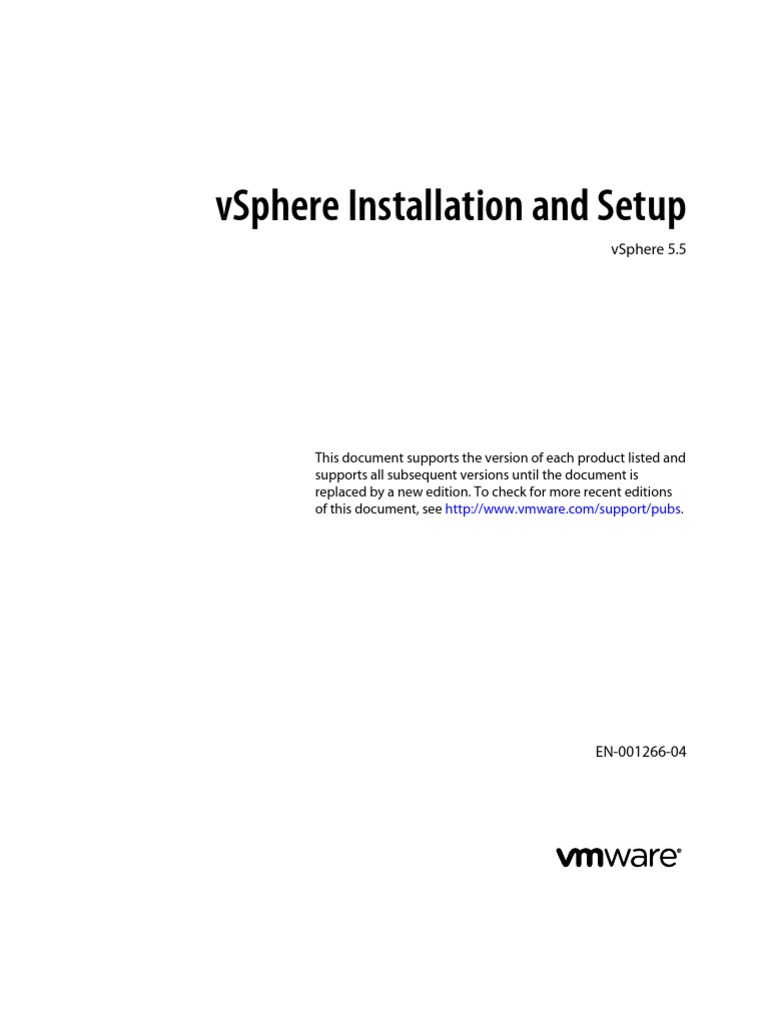 Vsphere Esxi Vcenter Server 55 Installation Setup Guide | PDF | Port ...