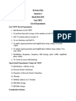 MTech TSE Semester I LabVIEW Experiments