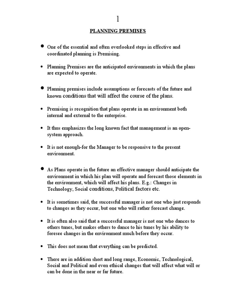 Planning Premises PDF Measures Of National And Output