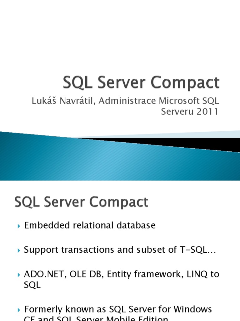 Microsoft SQL Server Compact Overview | PDF | Microsoft Sql Server ...