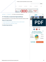 Fórmulas y Ecuaciones Trigonométricas, Ejercicios Resueltos