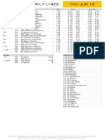 Gametime Daily Lines Thu Jun 19: ML Run Line Total