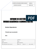 Formato Presentación Informe de Gestión