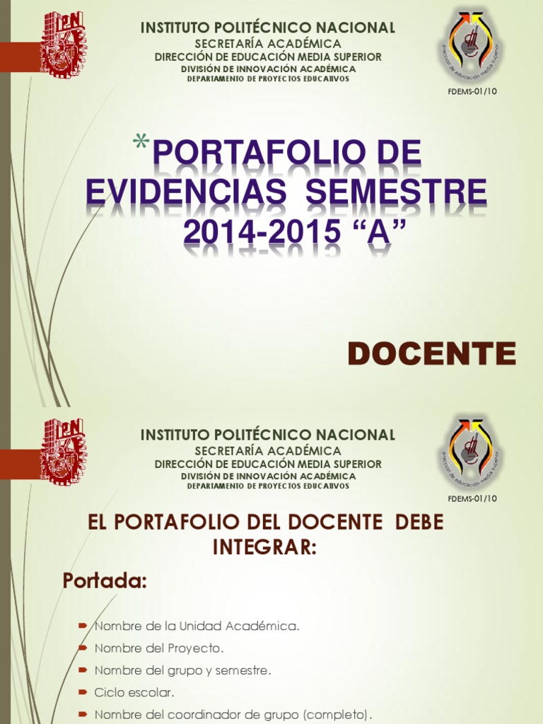 Anexo 4 Portafolios Docente 2014 | PDF | Educación Secundaria | Salón de  clases