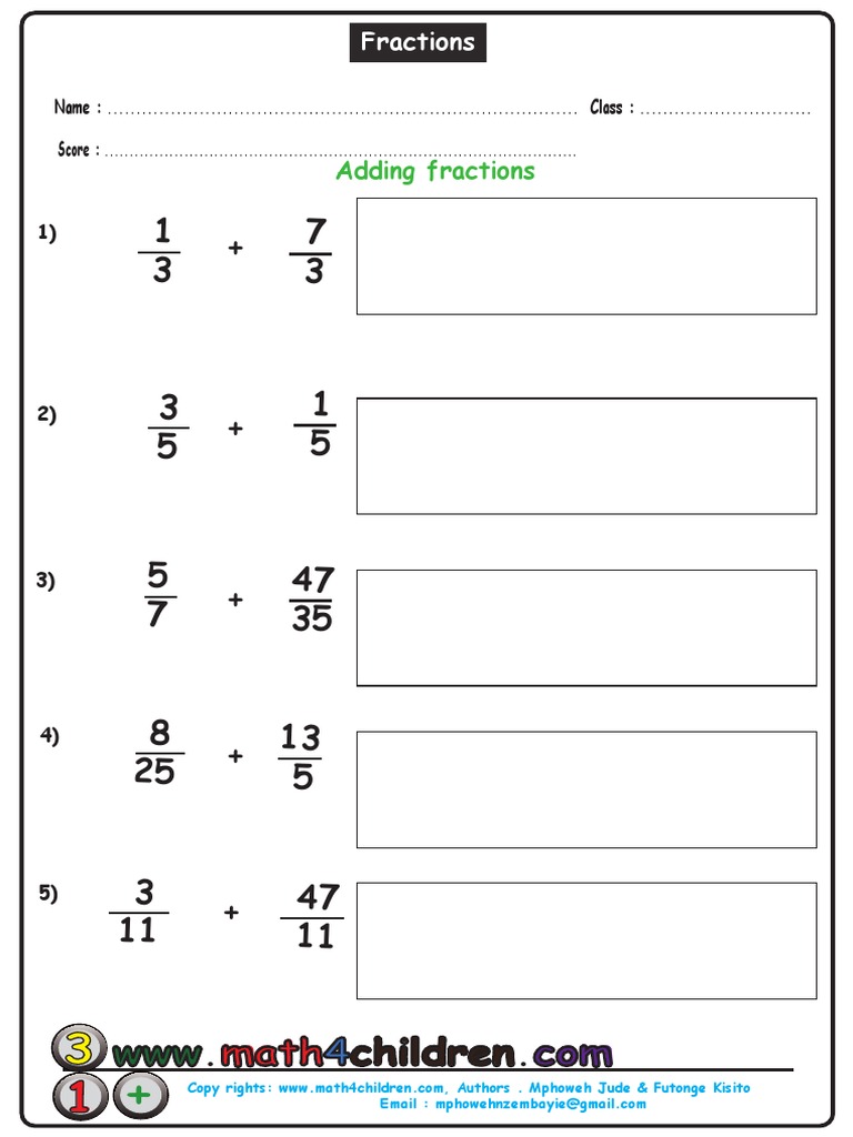 Adding Fractions | PDF | Computers