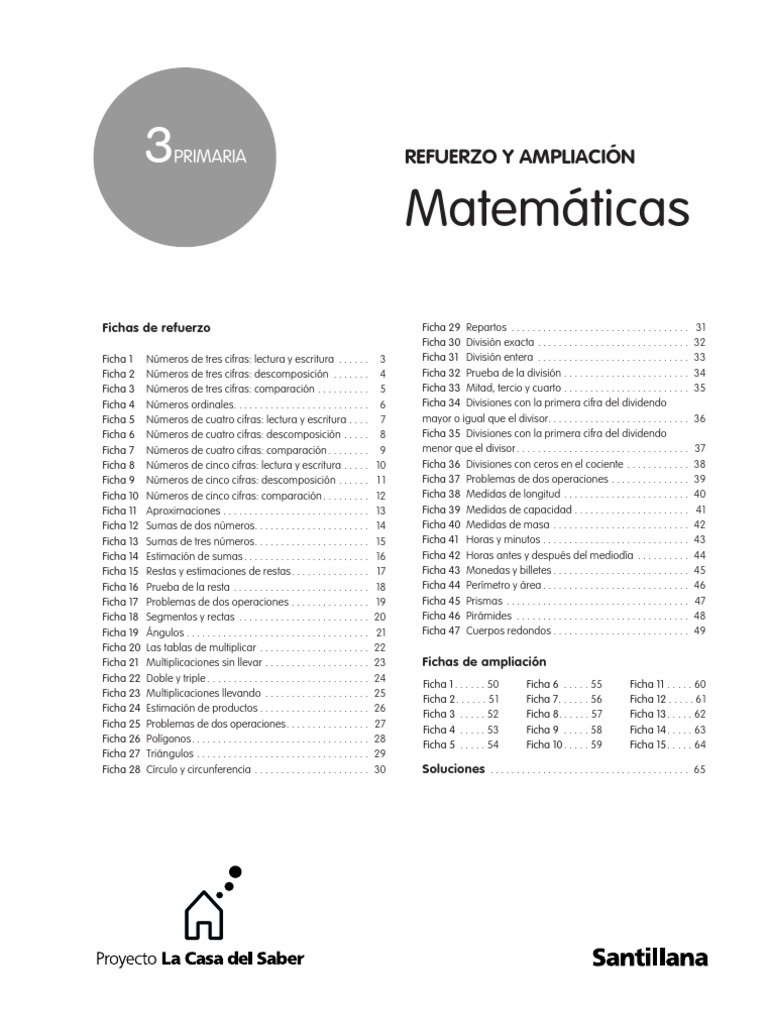 Matematicas Refuerzo y Ampliacion Santillana | PDF