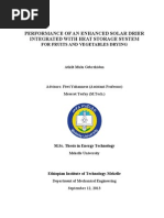 Download Thesis Paper on Performance Of Enhanced Solar Dryer Integrated with Heat Storage System for Fruits  Vegetables Drying by  lily SN230445286 doc pdf