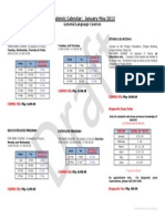 Academic Calendar Cursos 2013 ENERO-MAYO