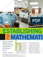 Establishing Standards: Mathematical Practice
