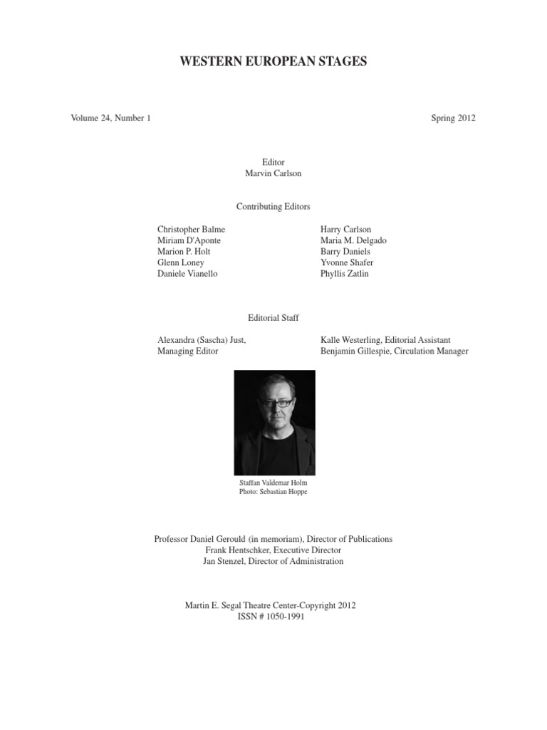 Western European Stages Staffan Valdemar Holm PDF Hamlet photo