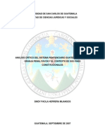 Análisis Crítico Del Sistema Penitenciario Guatemalteco en La Granja Penal Pavón y El Contexto de Sus Fines