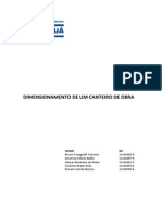 Dimensionamento de Canteiro de Obras