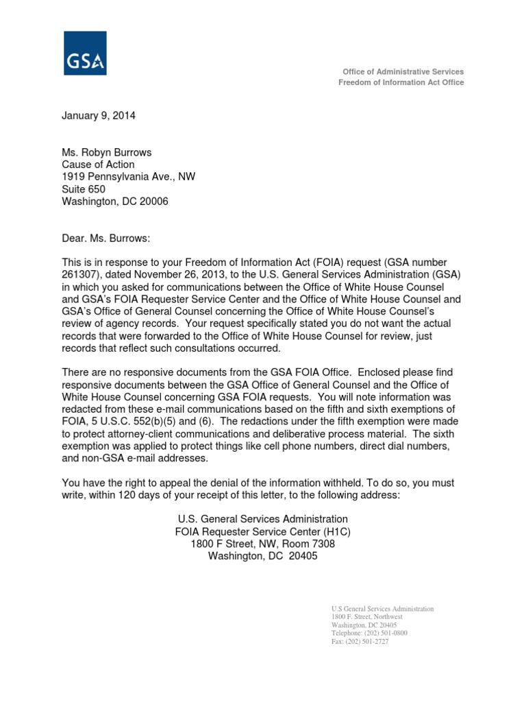 GSA FOIA Request Response Details | PDF | Freedom Of Information Act ...