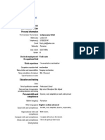 Europass Curriculum Vitae: Personal Information Lehanceanu Cristi