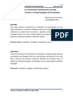 Strategies in Vocabulary Teaching and Learning Estratégias No Ensino e Na Aprendizagem de Vocabulário