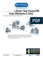Durston Instruction Maintanence For Hand Operated Rolling Mills Is