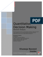 Decision Analysis in Quantitative Decision Making