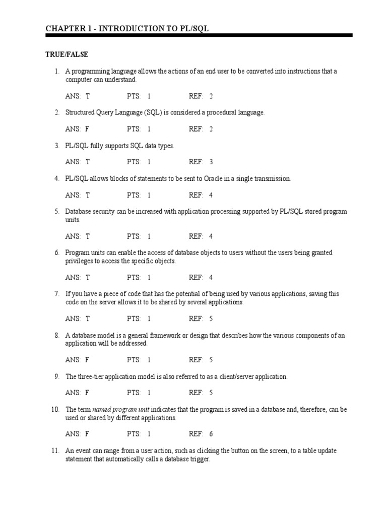 Oracle 11g PLSQL Programming 2nd Edition Joan Casteel Test Bank | Oracle  Database | Pl/Sql