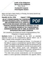 j. Ra 9700 an Act Strengthening the Comprehensive Agrarian Reform Program (Carp)